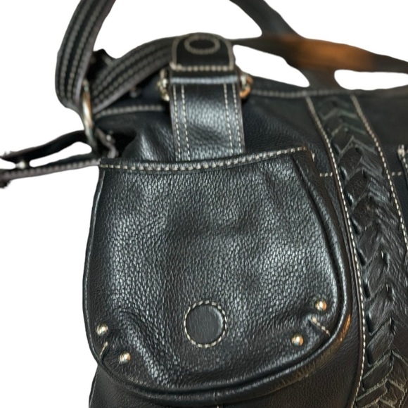 Tignanello Black Leather Crossbody Bag Convertible Shoulder Bag - Picture 11 of 16